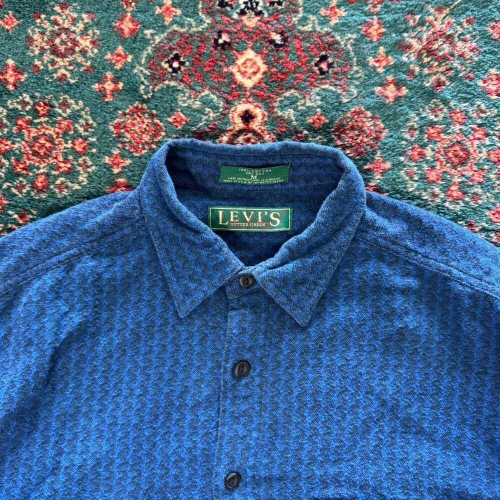 Levi's Sutter Creek Blue Patterned Button Down Shirt Size M - Picture 3 of 8